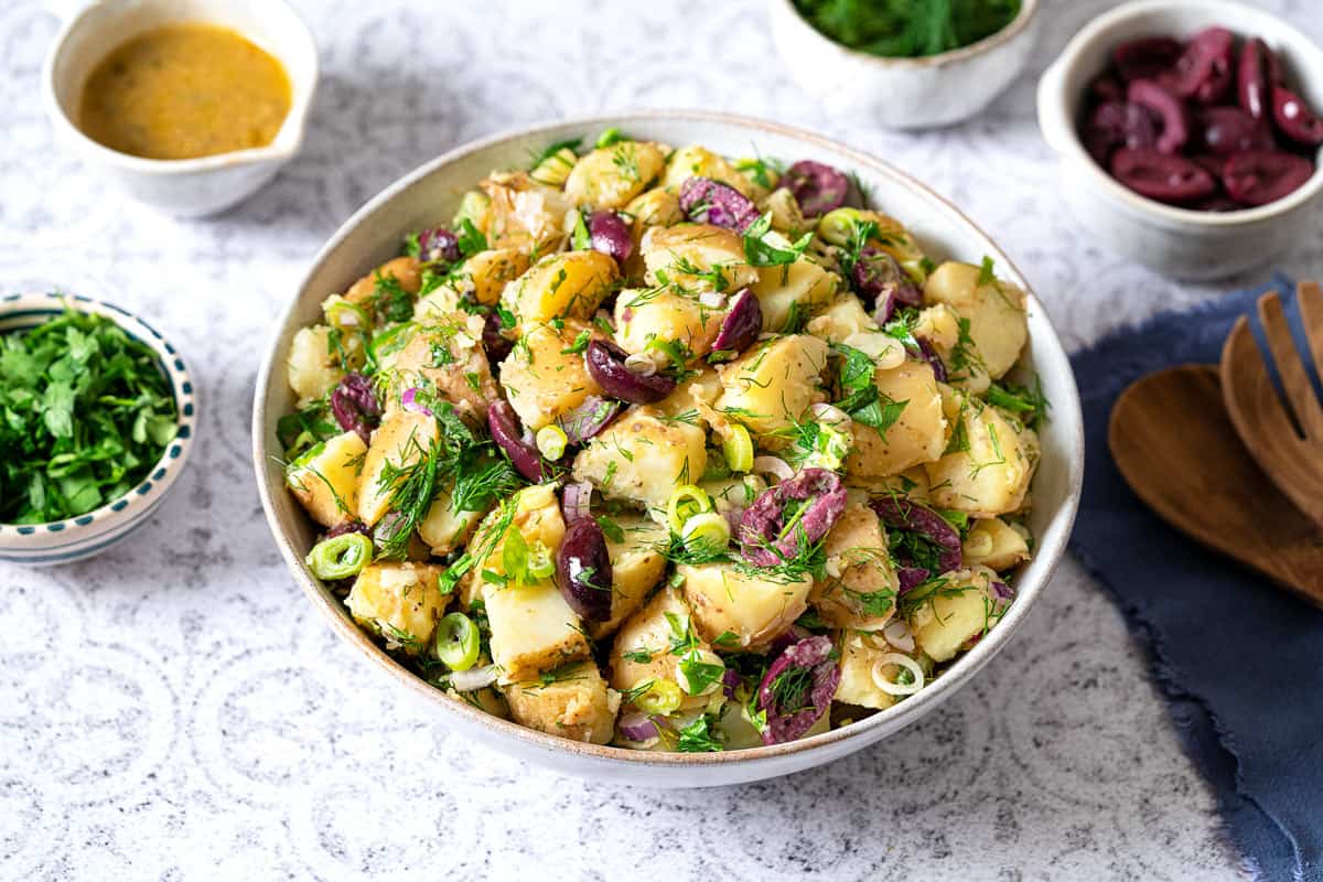Savor Mediterranean Summers: Greek Potato Salad with Feta & Olives